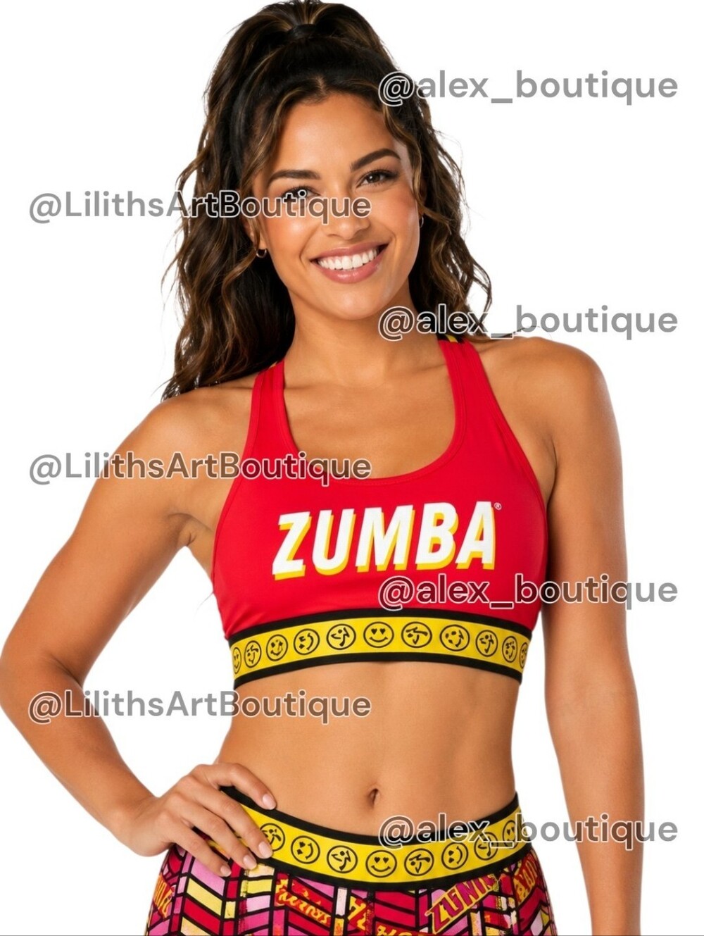 Zumba Smile Scoop Sports Bra Ruby Size M (G017)